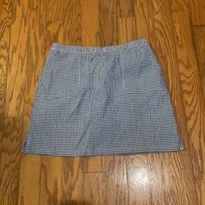 C.D. Petites Women’s Blue and White Plaid Skort with Elastic Waistband PM